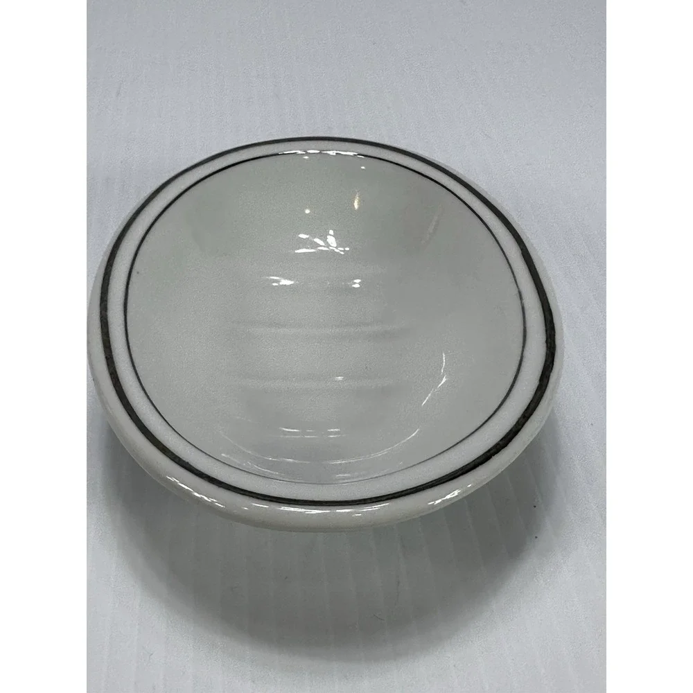 Vintage‎ Silver Trimmed Soap Dish White